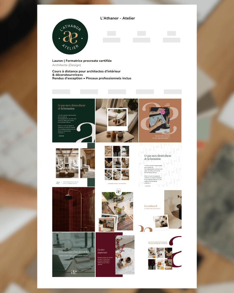 Feed Instagram Athanor Atelier