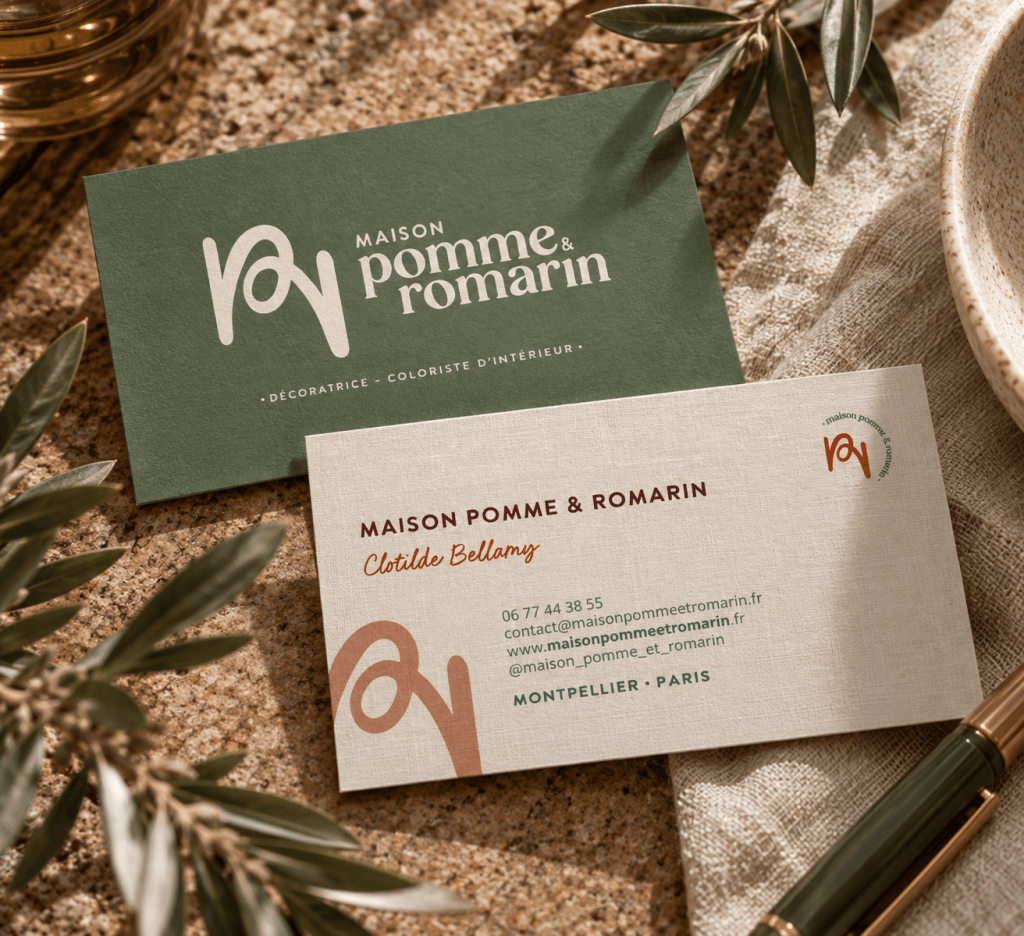 carte de visite maison pomme et romarin