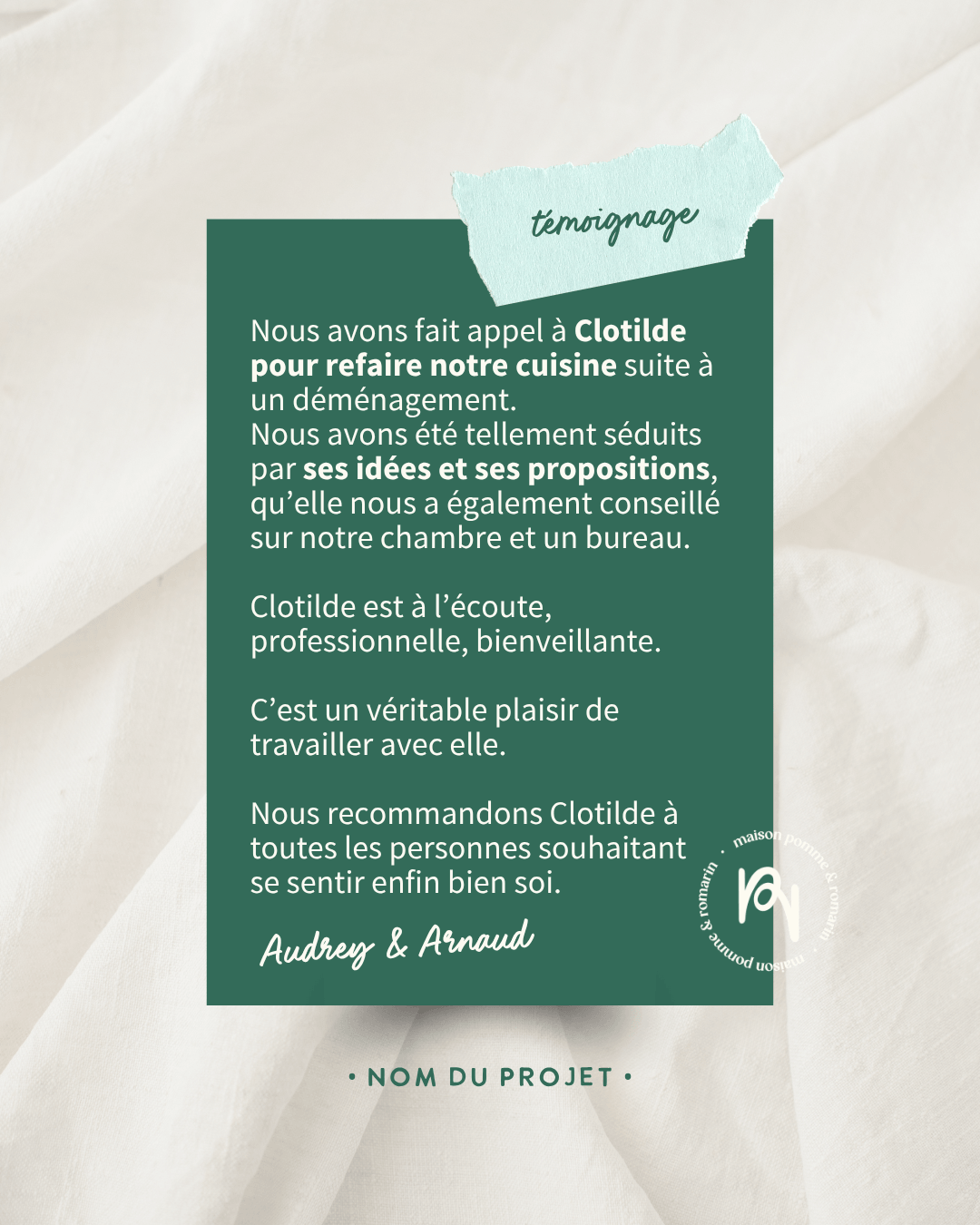 template instagram maison pomme & romarin